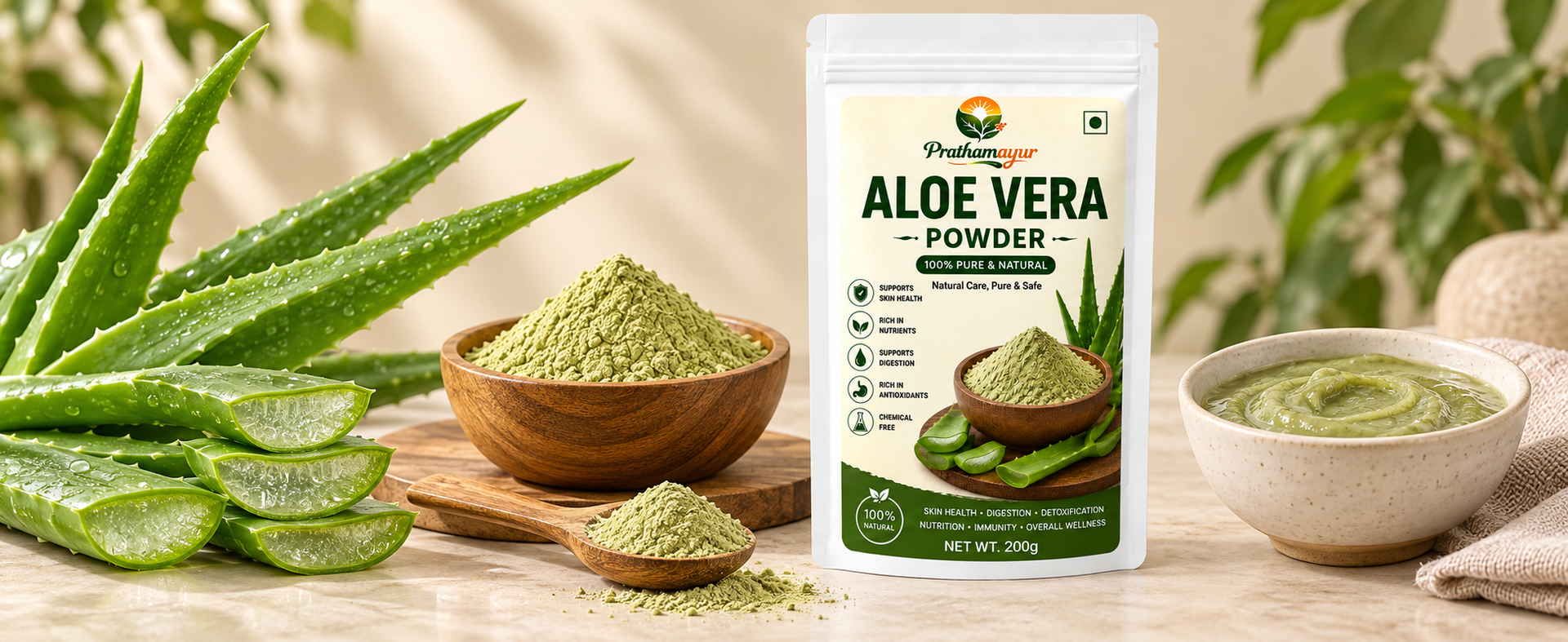 Aloe Vera Powder for Hair & Skin Care | Natural Aloevera Powder for Face Pack, Hair Mask and Scalp Care | Fine Herbal Powder for DIY Beauty Routine | 200 g