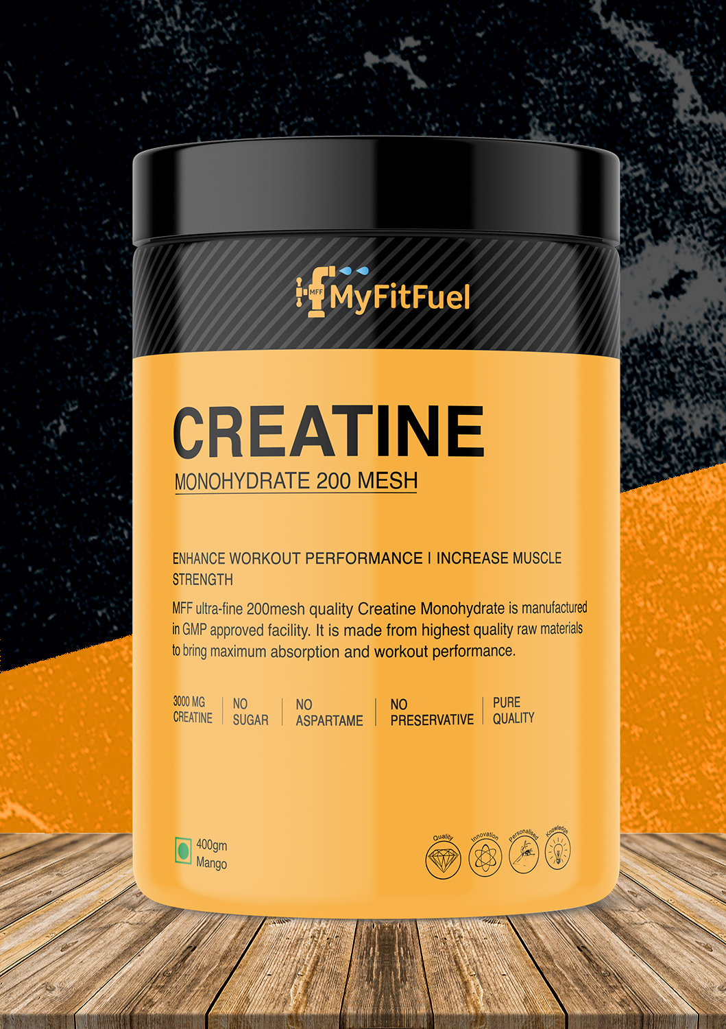 MyFitFuel Creatine Monohydrate 200 Mesh [Micronized], (100 gm) Mango