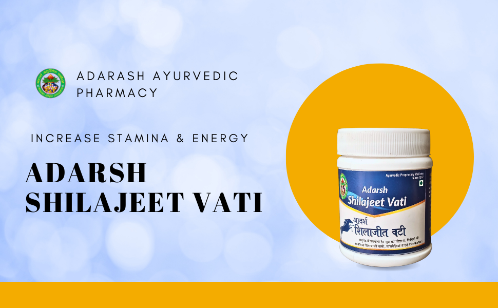 Adarsh Ayurvedic Pharmacy Shilajit Vati | Ayurvedic Supplement 120 Tablets