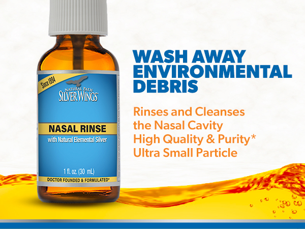 Natural Path Silver Wings Natural Silver Nasal Rinse Spray - 250 ppm - 1oz (Pack of 2)