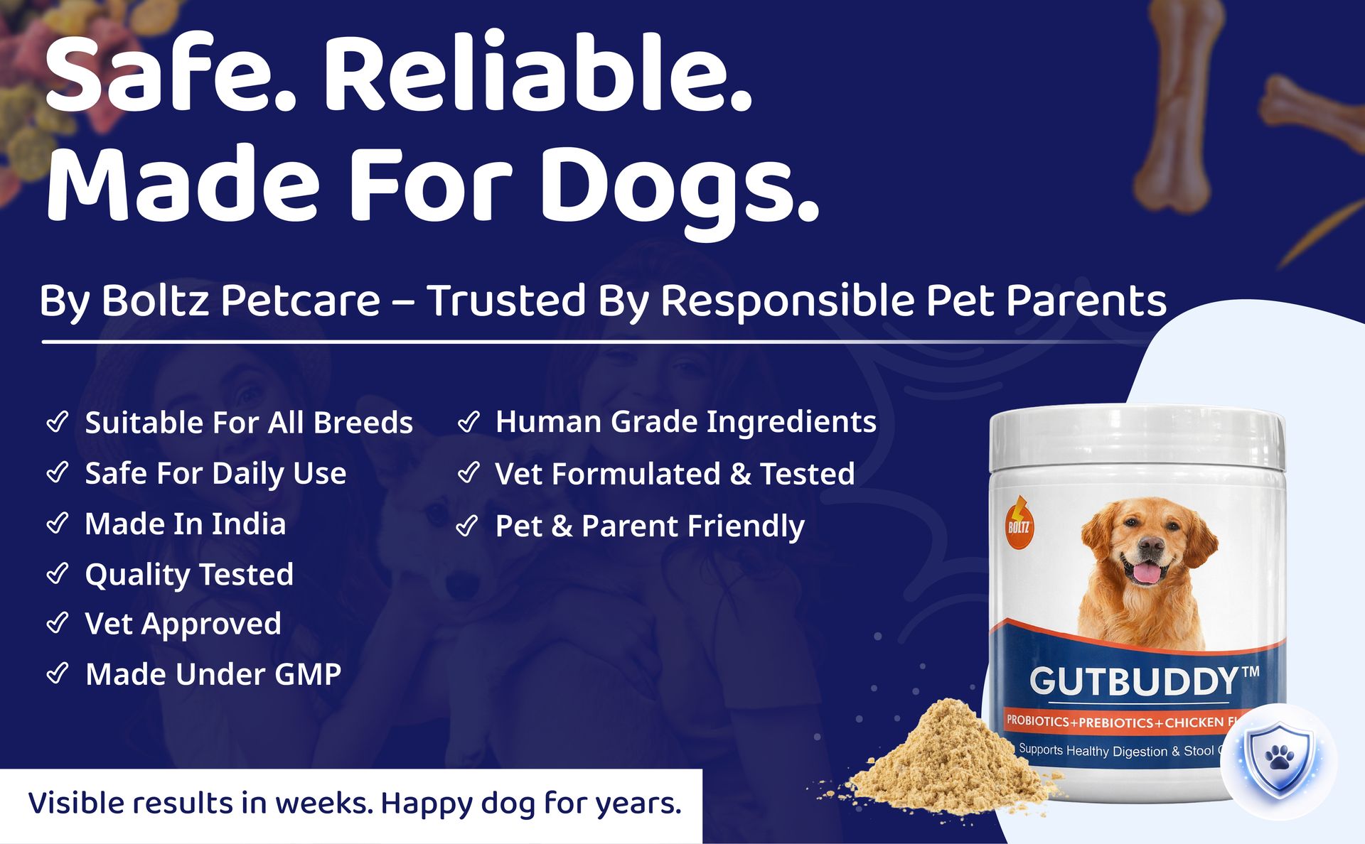 Boltz Pre & Probiotics for Dogs 200g | 9B CFU with Digestive Enzymes | Supports Digestion, Firmer Stools & Gut Balance | Helps Reduce Gas, Bloating, Skin Allergies, Scratching & Paw-Licking