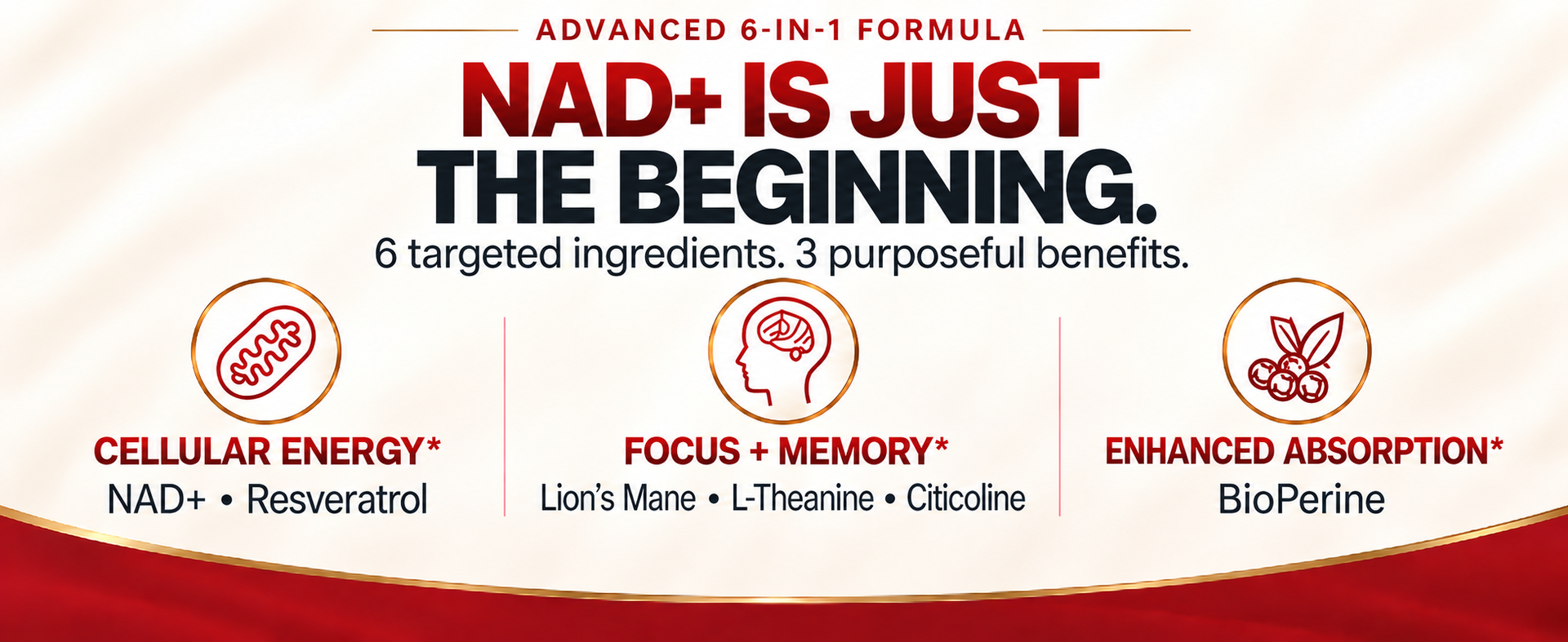 NAD+ Supplement 300mg - 2X More Absorption - with Lions Mane & L theanine