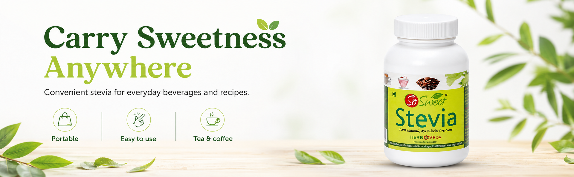 So Sweet Stevia 100g Pure Stevia Extract - 100% Natural, Sugar-Free, Zero-Calorie Sweetener, Ideal for Diabetics, Keto-Friendly, Perfect for Cooking, Baking, and Beverages, 100% Plant-Based