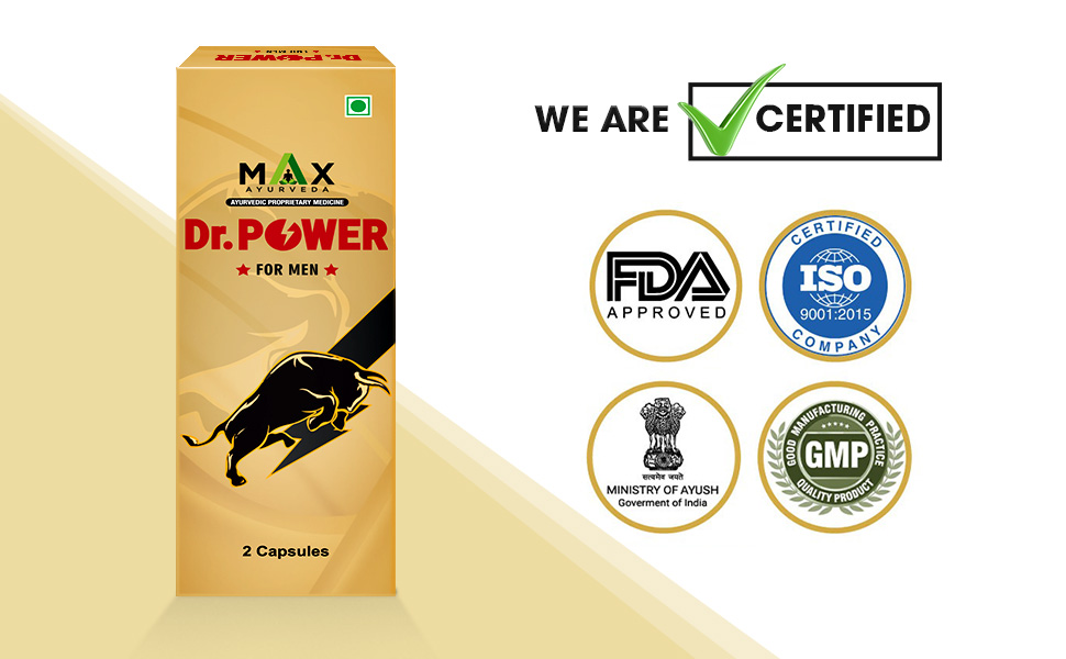 Max Ayurveda Dr. Power Capsules for Men | 100% Ayurvedic & GMP Certified | Stamina, Power and Energy Booster | Pack of 3 (2 Capsules Each)