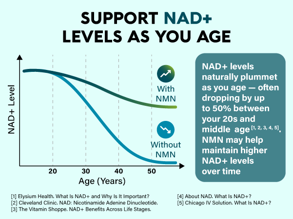 NMN Supplement - NMN w/ Resveratrol, TMG & Lycopene 1000mg - 60 Caps