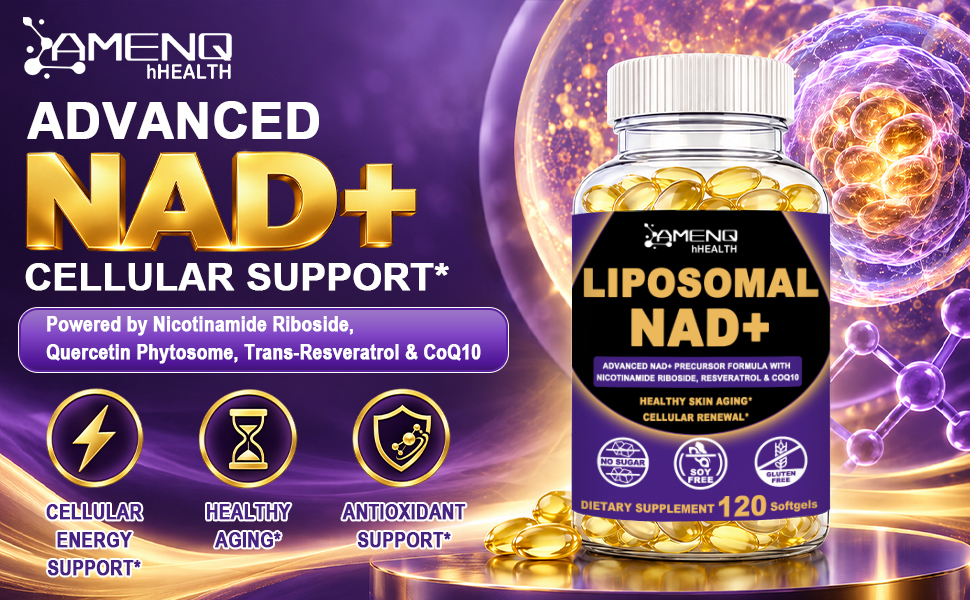 NAD+ Supplements for Women & Men, Liposomal NAD⁺ with Resveratrol Softgels