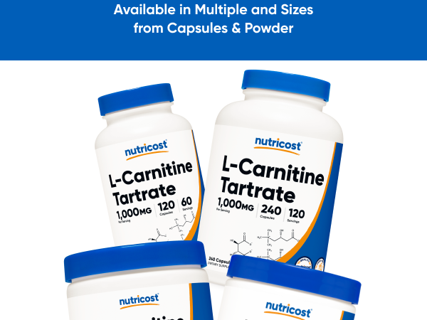Nutricost L-Carnitine Tartrate 1,000mg, 240 Capsules, 120 Servings