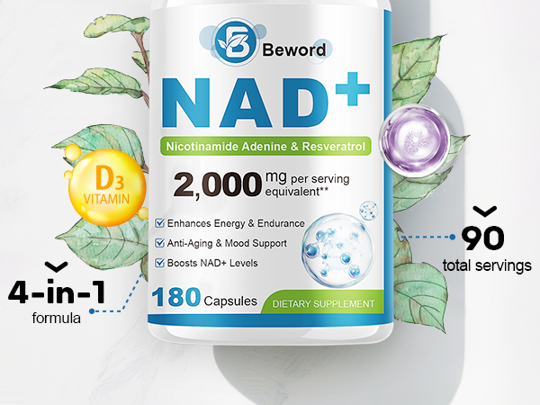 BEWORD Liposomal NAD 2000 Mg, 180 Capsules