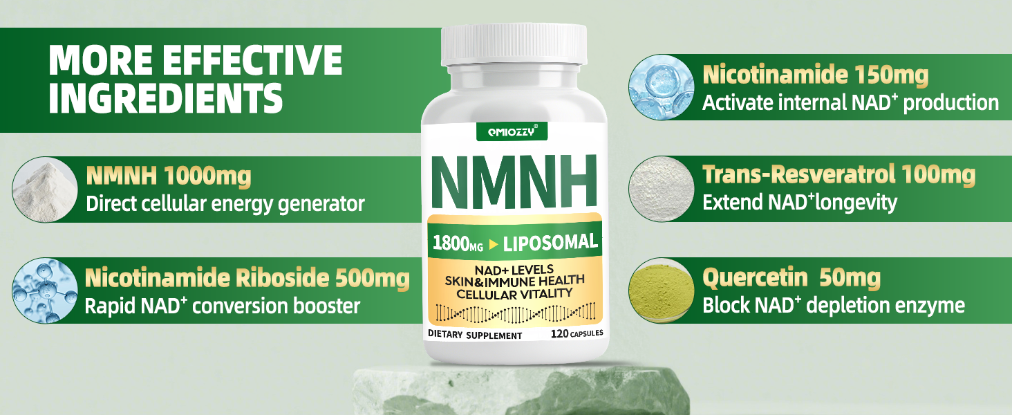 NMNH Supplement 1000mg, NMN (Nicotinamide Mononucleotide) Alternative,Vegan
