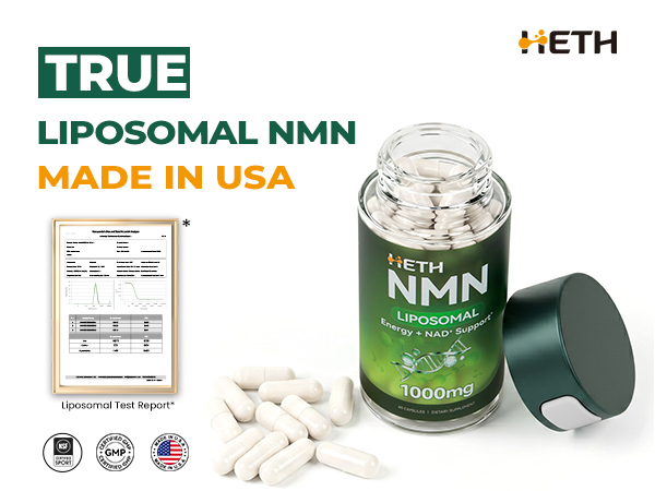 Heth Liposomal NMN Supplement 1000mg, 4-in-1 NAD+ Precursor Supplement