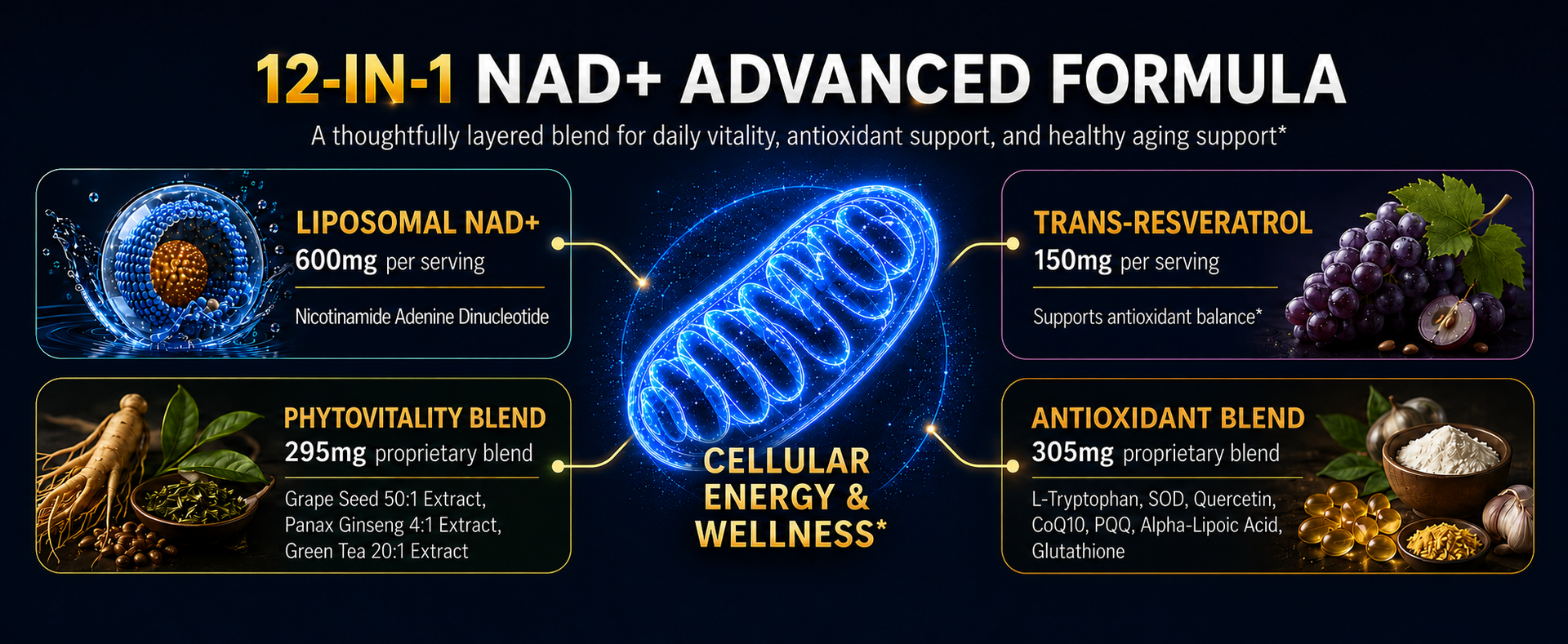 NAD Supplement, Liposomal NAD Supplement with Resveratrol