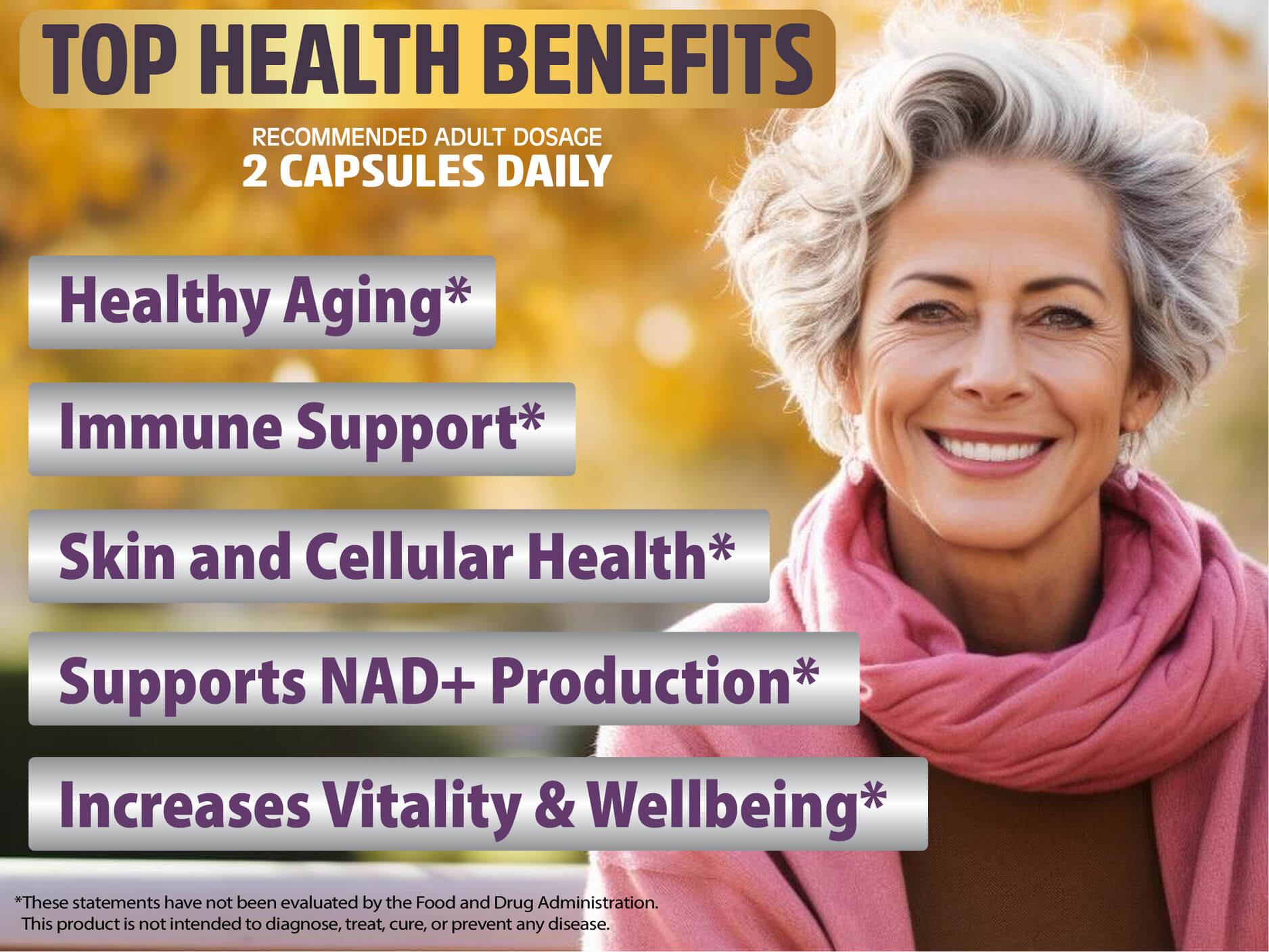 StrongVit NAD+ Resveratrol Supplement for Healthy Aging - 60 Capsules