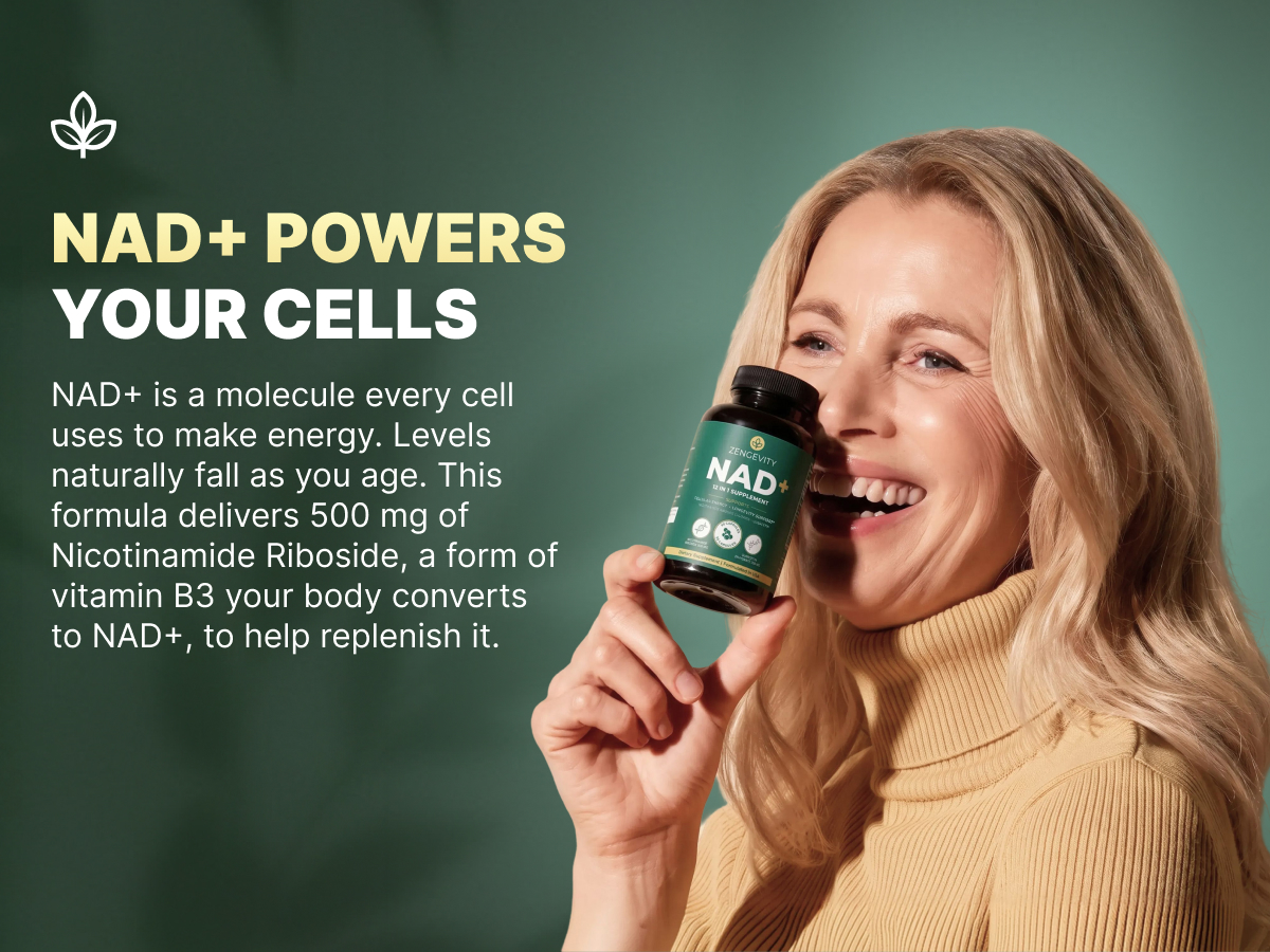 NAD+ Supplement for Women and Men, 12 in 1 NAD Plus Longevity Complex with Nicotinamide Riboside, Resveratrol, Quercetin, Fisetin and L-Theanine, Cellular Energy Support, 90 Capsules