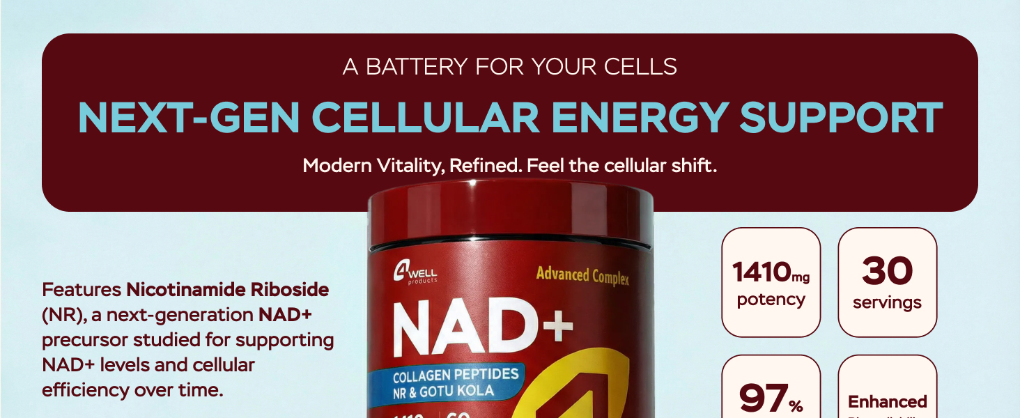 NAD Plus Supplement 1400mg - NMNH Supplement Alternative Supports Healthy Aging Complex with Nicotinamide Riboside & Gotu Kola, Collagen - Formula for Energy, Skin & Cognitive, 60 Caps