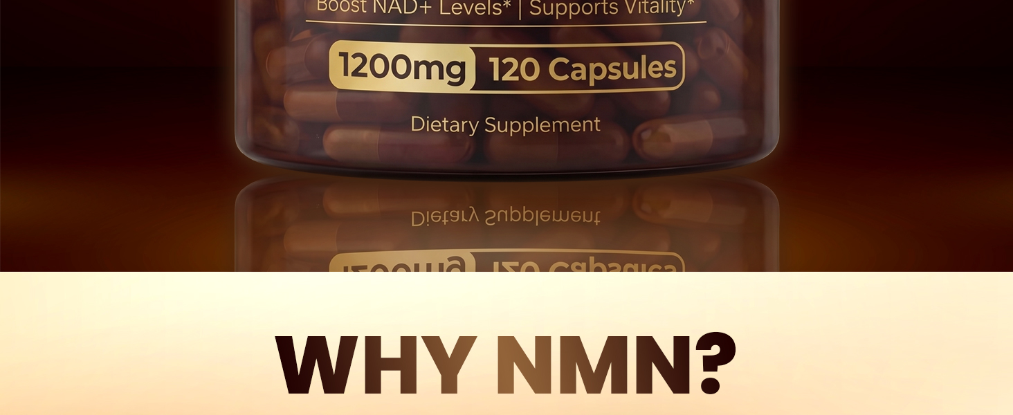 NMN Supplement, 1200mg Per Serving, 120 Capsules, 600mg NMN,Beta Nicotinamide Mononucleotide with Quercetin, Resveratrol, CoQ10 & Astaxanthin, Daily Supplement Formula, 60 Serving