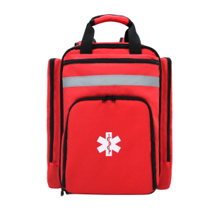 Emergency Medical Backpack, Empty First Aid Bag, First Aid Trauma Bag, with Reflector, Large Capacity (Red)