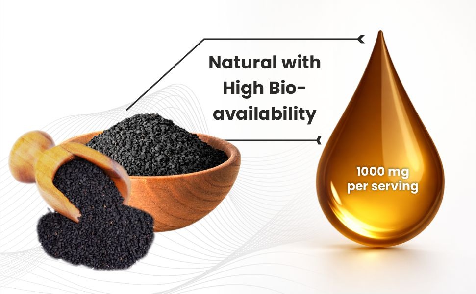 Pure Organic Cold-Pressed Black Seed Oil Softgels - Non-GMO Pure Nigella Sativa Black Cumin Seed Oil for Beauty Immunity & Overall Wellness Support - Thymoquinone-Rich 1000mg Serving 100 softgels