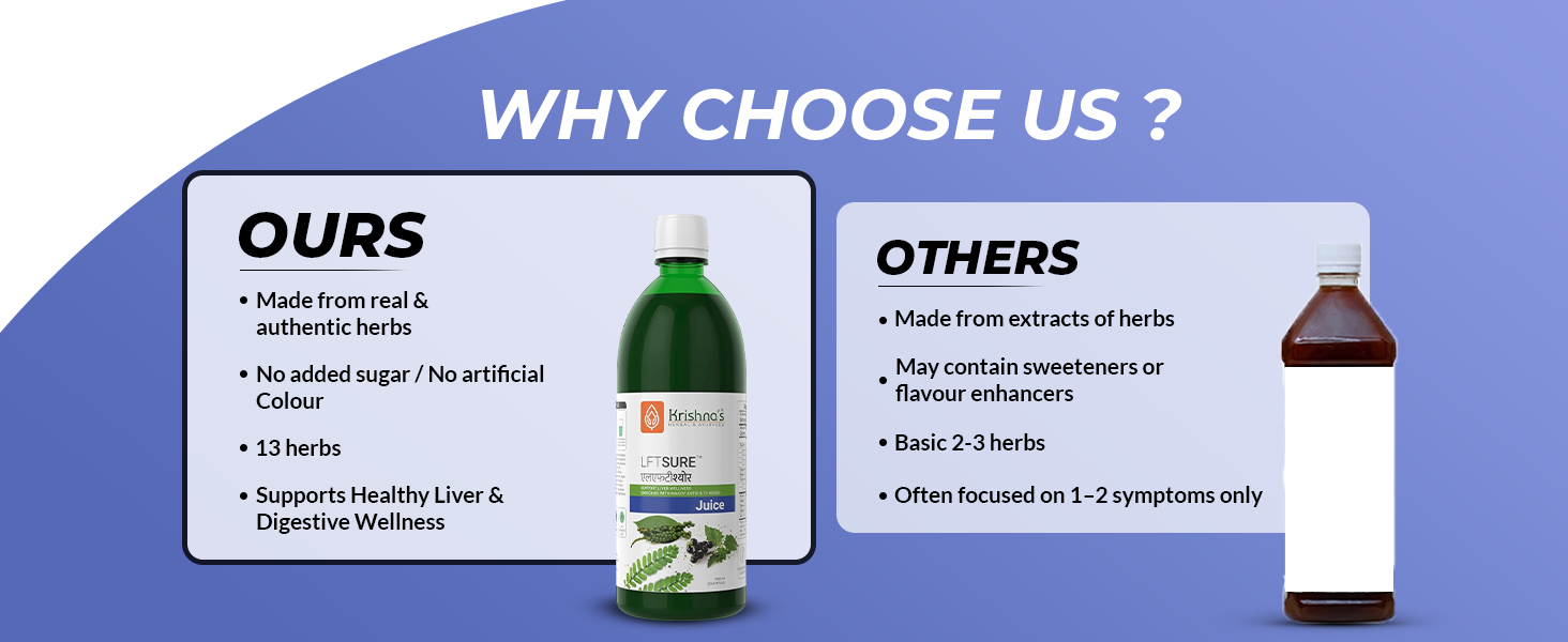 Krishna's LFT Sure Juice – Enriched With 13 herbs - Natural Liver Cleanse & Detox Drink | Supports Liver Health & Digestion - 1000 ml