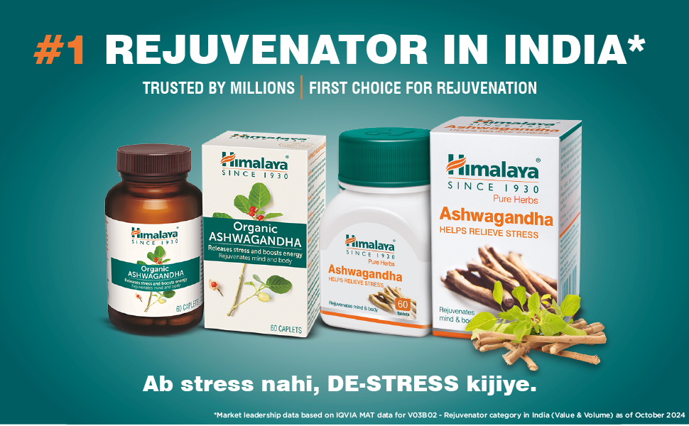 Himalaya Ashvagandha - 120 Tablets | Stress Relief | Rejuvenates Mind & Body | Improves Strength & Energy | General Wellness