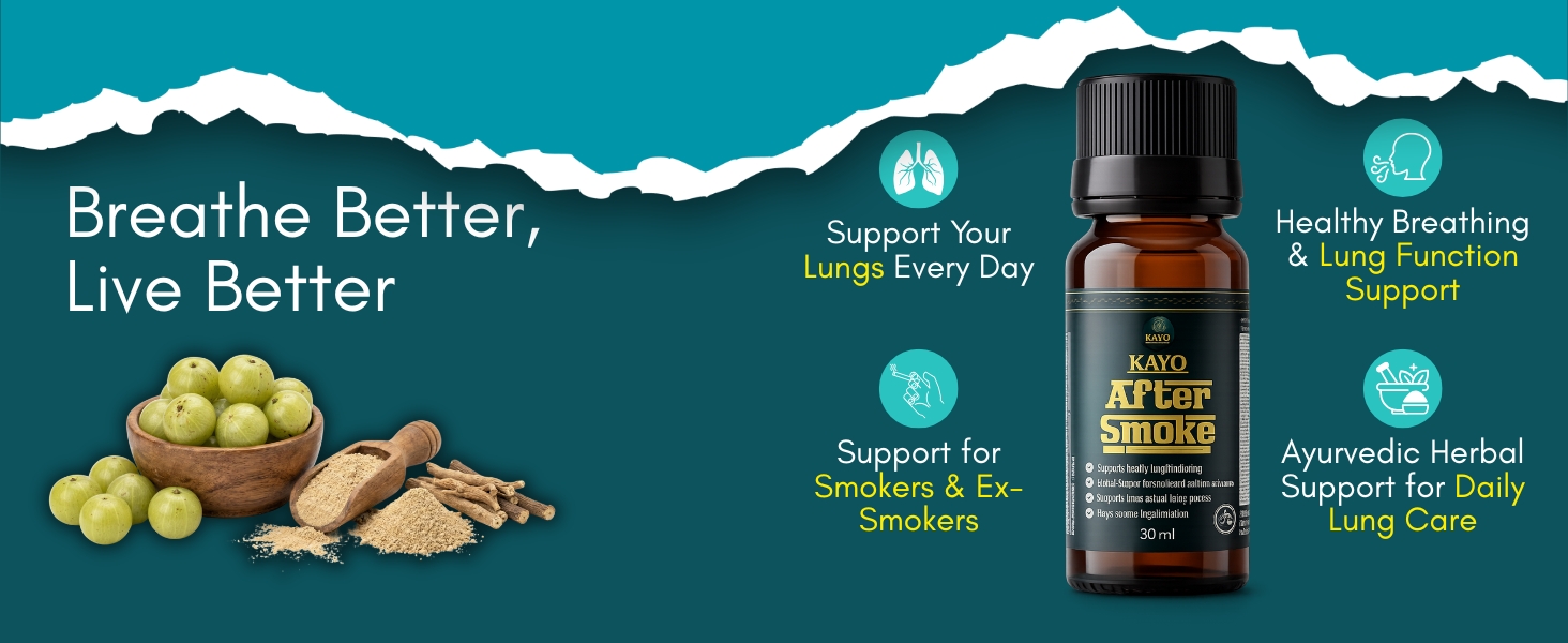 KAYO After Smoke Ayurvedic Herbal Shots 14 x 30ml | Botanical Wellness Formula for Smokers Ex-Smokers & Pollution Exposure | Respiratory Care | Ready-to-Drink Daily Wellness Supplement