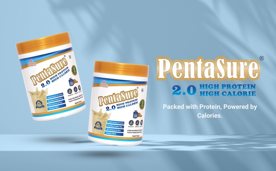 PENTASURE 2.0 High Protein High Calorie | Lean Mass Gainer Powder | Weight Gain Supplement with Vitamin & Mineral | Vanilla flavor - 400g | 34.7g Protein per 100g