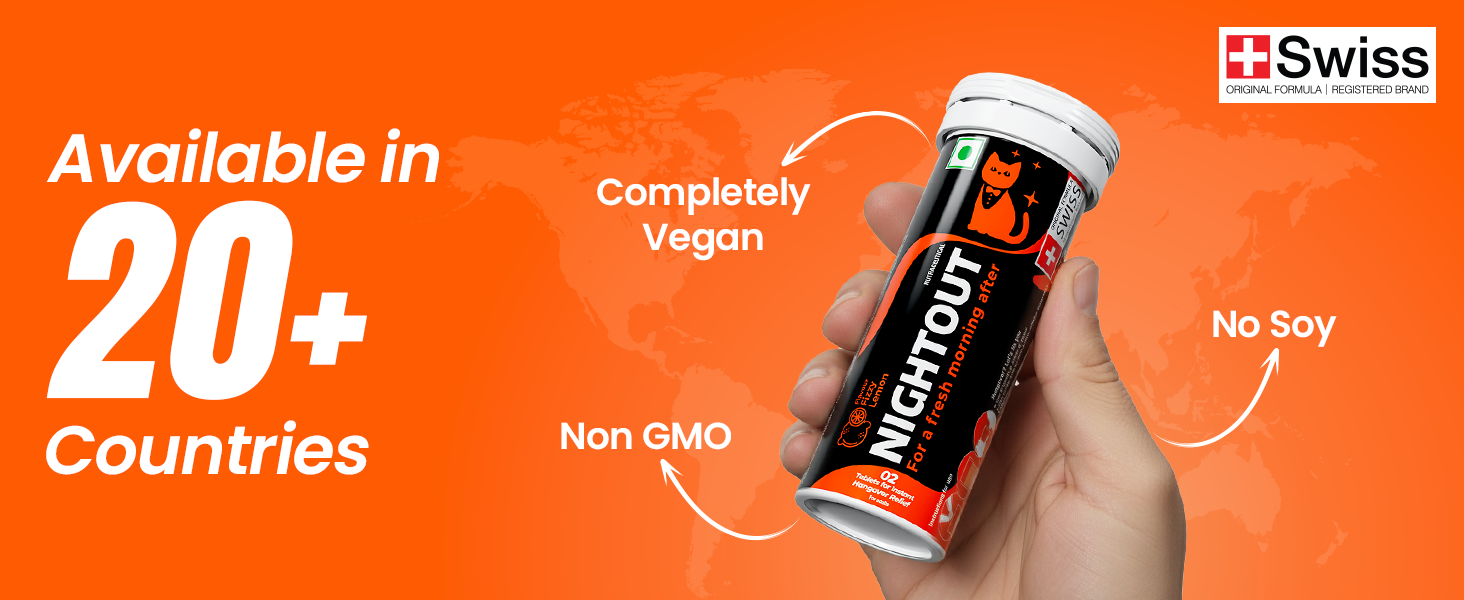 Fast&Up NightOut | 10 Effervescent tabs | Instant Hangover Relief | Helps detoxify liver | Rapid hydration & energy | Helps prevent Hangover | Zero sugar | Fizzy lemon flavour