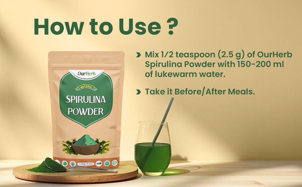 Spirulina Powder (100g | 3.5 oz) | For Men & Women | Natural Superfood | Support Digestion & Skin health | Rich in Protein, Vitamins & Minerals | Boost Energy & Immunity.