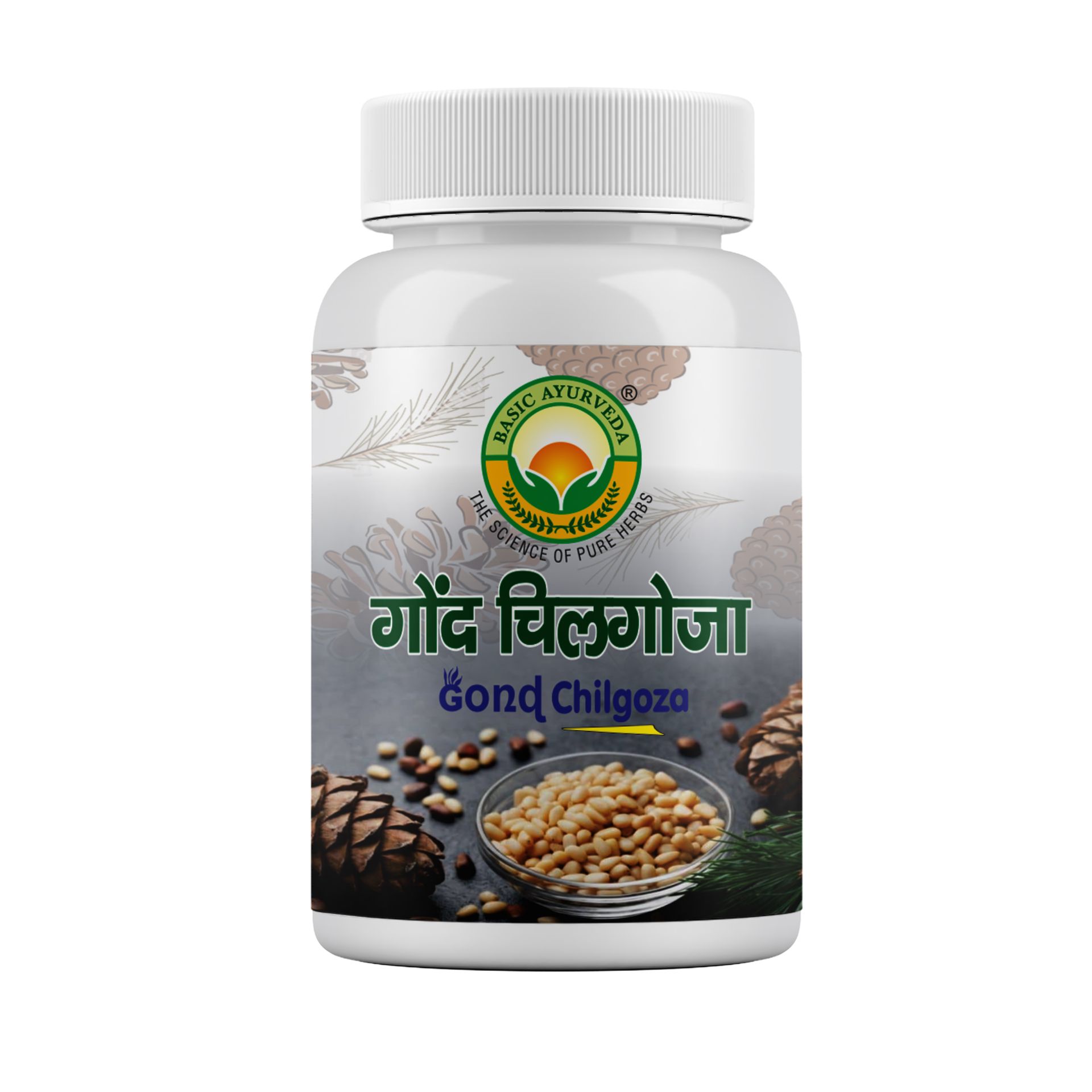 Basic Ayurveda Gond Chilgoza Pine Nut Gum – 60g Each Pack of 2 | Ayurvedic Herbal Resin for Energy, Strength & Wellness Support