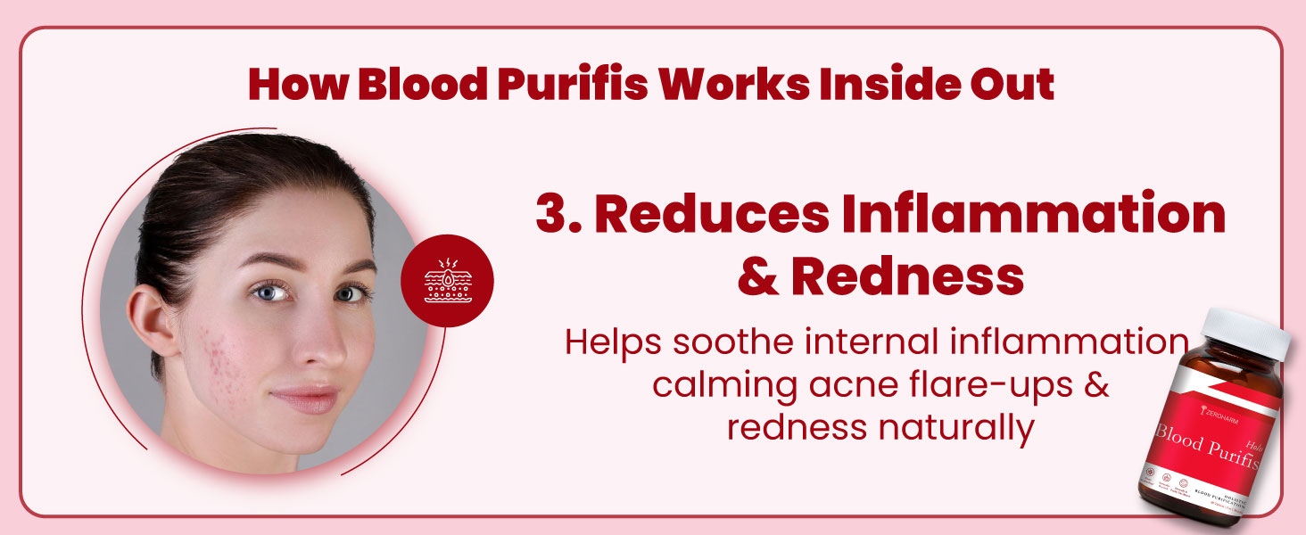 ZEROHARM Holo Blood Purifis | Ayurvedic Neem Blood Purifier with Manjistha, Dandelion | Herbal Formula for Healthy and Glowing Skin, Acne, Immunity & Liver Support for Men, Women | 60 Capsules
