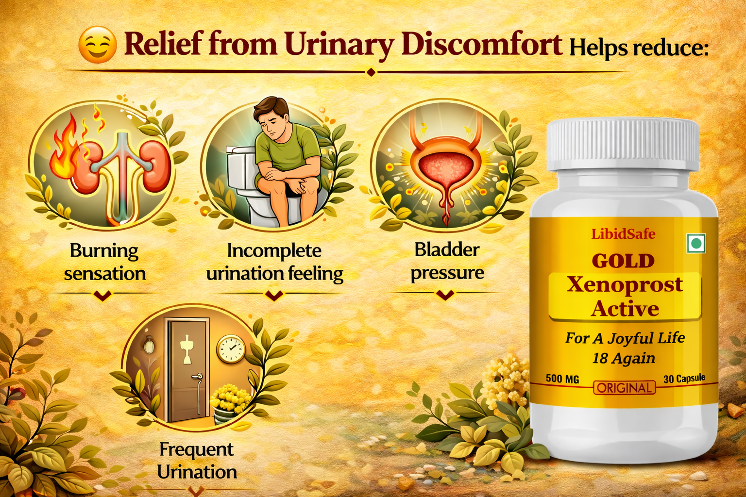 Xenoprost Active Capsule for Men โ Advanced Prostate Care Ayurvedic Supplement for Enlarged Prostate & Urinary Relief | Herbal Support for BPH, Bladder Strength & Male Energy