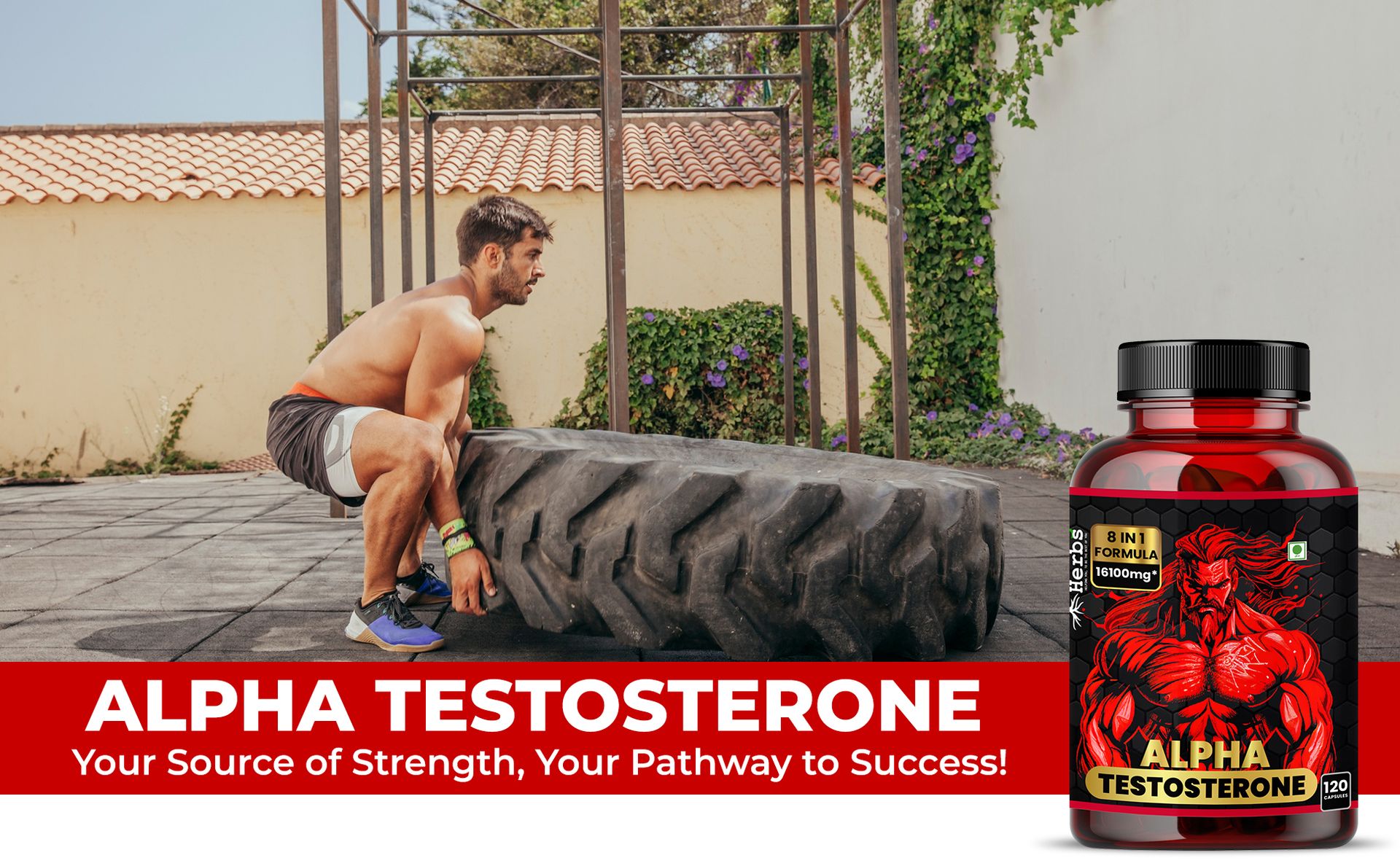 Humming Herbs Alpha Testosterone Supplement, 120 Vegan Capsules