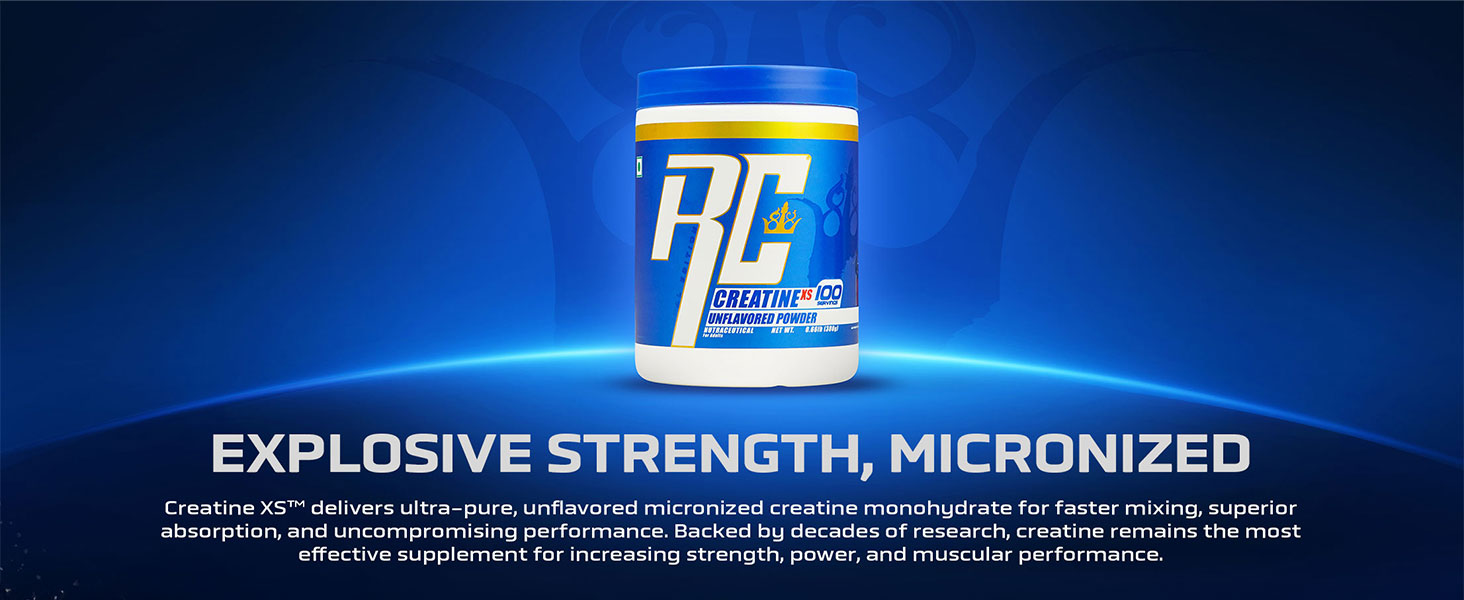Ronnie Coleman Signature Series Creatine XS, Unflavoured (100 Servings, 300g / 0.66lbs)