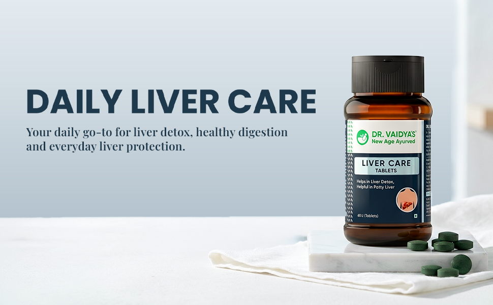 Dr. Vaidya's Liver Care Tablets with Kalmegh, Bhumyamalaki, Kutki & Giloy | Ayurvedic Liver Detox Supplement for Fatty Liver Relief & Natural Liver Cleanse | Daily Liver Detox Tablets for Men & Women (30 Tablets) (Pack of 1)