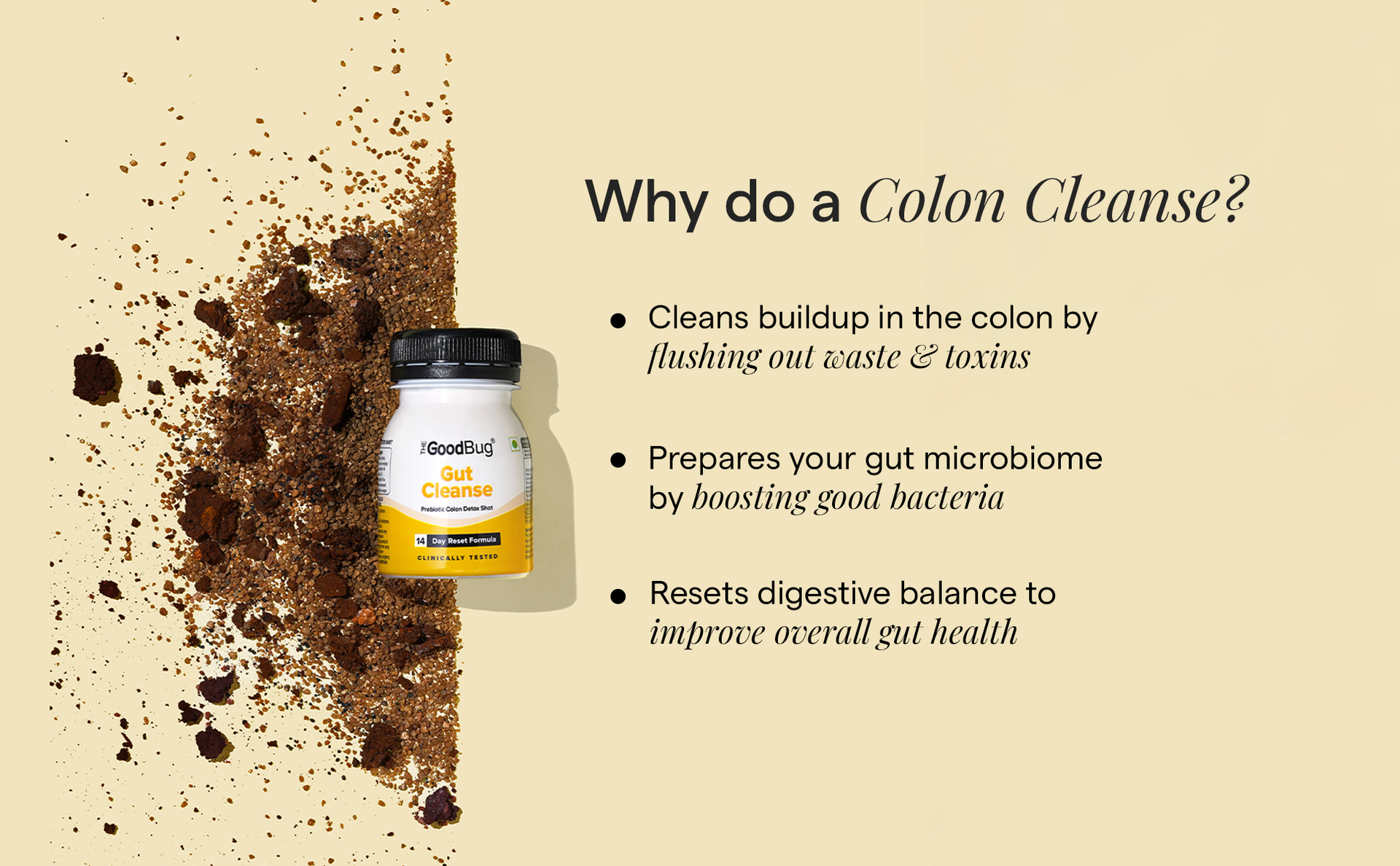The Good Bug Gut Cleanse - 28 Prebiotic Colon Detox Shots | Improves Probiotic Activity, Gut Health & Digestion | Tackles Bloating, Gas & Constipation