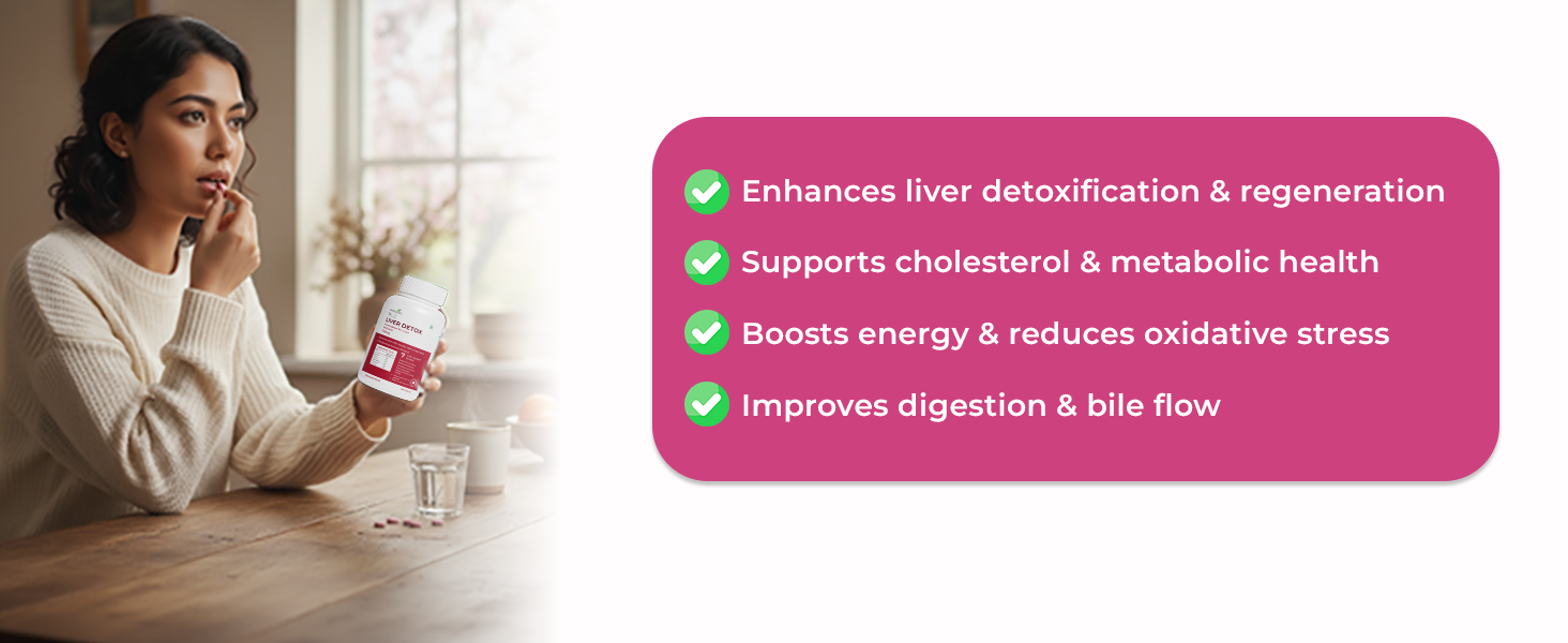Liver Detox Capsule For Men & Women - Helps To Maintain Healthy Liver Functions and Cholesterol Levels - 60 Capsules