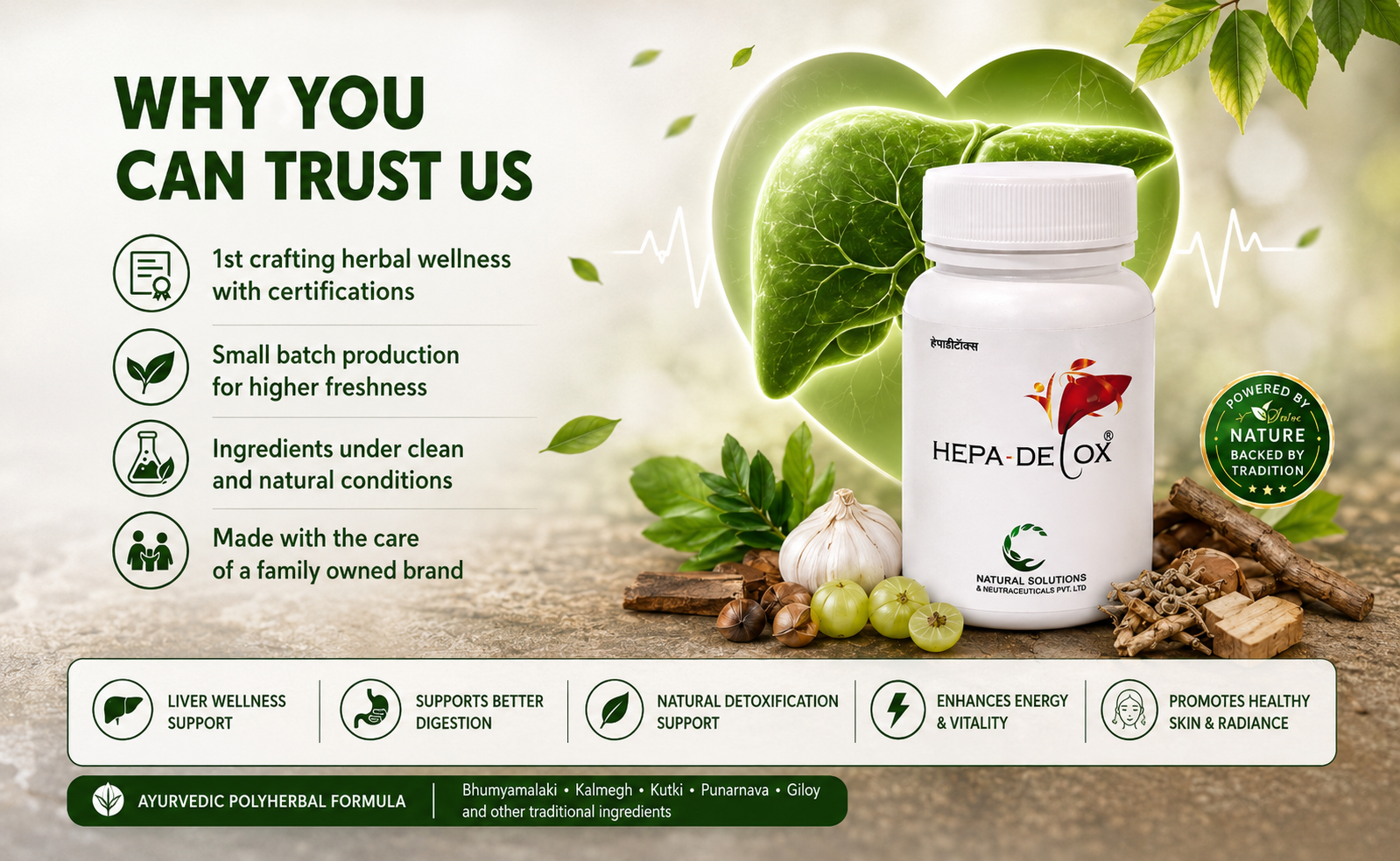HEPA-DETOX Ayurvedic Herbal Liver Support Tablets | 30 Tablets | Supports Liver Health, Detoxification, Digestive Wellness & Metabolic Balance | Natural Herbal Supplement for Daily Liver Care