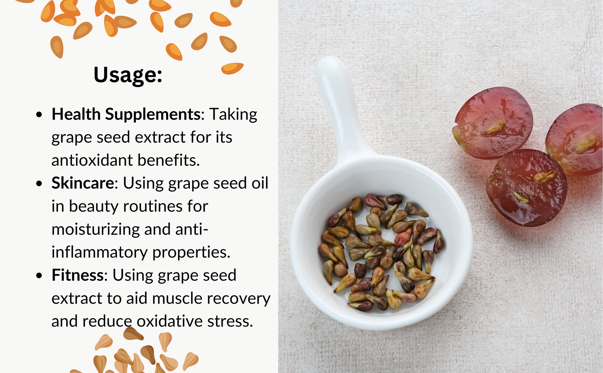 Parshwa Grape Seed Angur Beej Grape Seeds - 250 Gm | Medium Pack | Good for health and skin | Grape seed organic | Natural qualities | Pack of 1