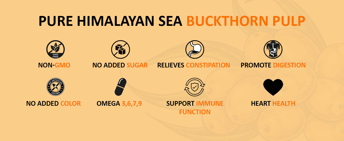 Baton Tea Himalayan Sea Buckthorn Pulp Juice 300ml | Cold-Pressed | Natural Vitamin C, Omega 3 6 7 9, Antioxidants | Immunity, Skin Glow & Gut Health Support | No Added Sugar | Lab Tested |Pack Of 1