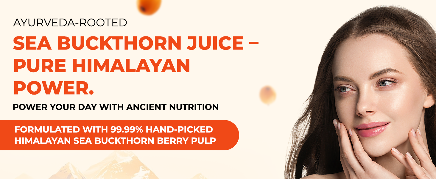 The Body Reserve Himalayan Sea Buckthorn Juice 500ml | Cold Pressed Seabuckthorn Berry Pulp Concentrate | Natural Vitamin C | Omega 3-6-7-9 | Antioxidant-Rich Gut Health Juice for Skin Glow, Heart & Immunity Support