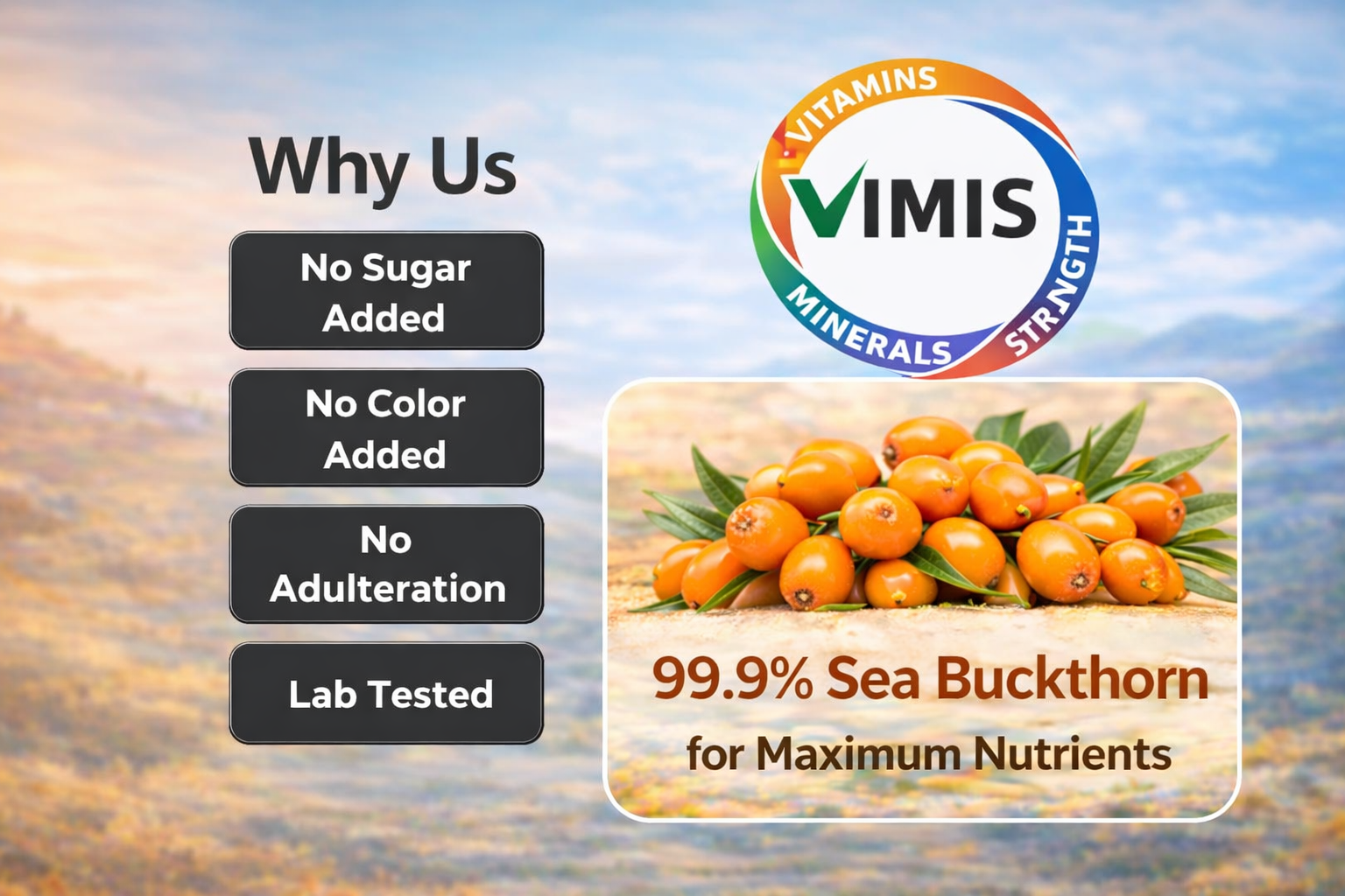 Himalayan Sea Buckthorn Pulp Concentrate 350 ml | Rich in Omega 3, 6, 7 & 9 | Natural Source of Vitamins & Minerals | Supports Overall Wellness.