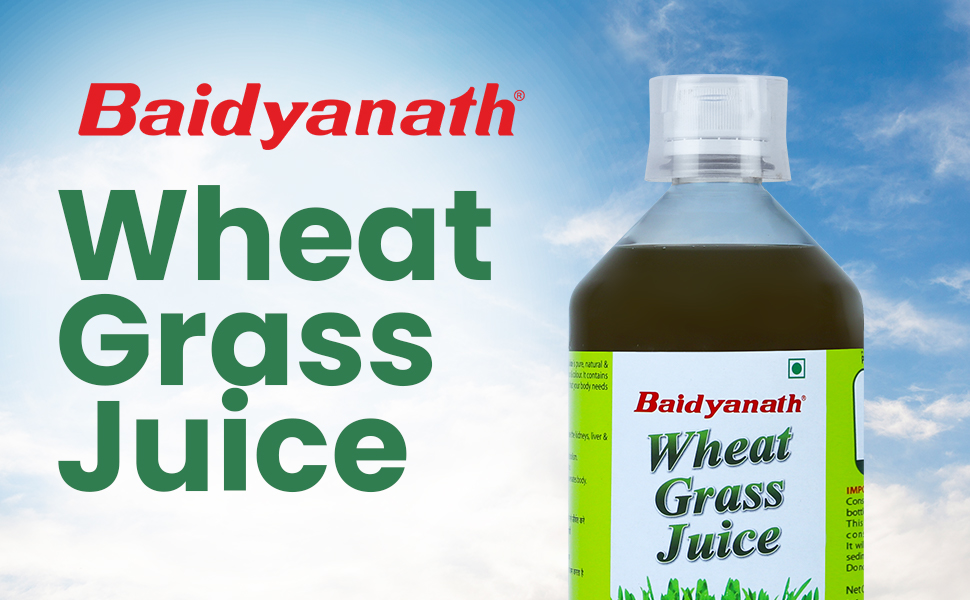 Baidyanath Ayurved Wheatgrass Juice 1 Litre | Pure Green Superfood Wellness Drink | Supports Detox, Immunity & Gut Health | Rich in Vitamins, Minerals & Chlorophyll | No Added Sugar | For Men & Women