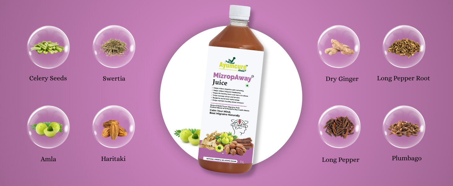 Ayumcure MizropAway Juice 1L with Ayurvedic Herbs for Daily Comfort, Relaxation & Wellness Support | Natural Herbal Drink | No Added Sugar | Suitable for Men & Women