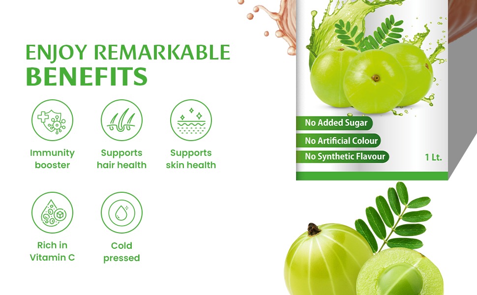 Baidyanath Amla Juice|Pitta-Balancing, Immune-Boosting Juice For Cough, Cold & Seasonal Illnesses|Antioxidant & Vitamin C Rich|Cold-Pressed|Supports Weight Management|1000 Ml