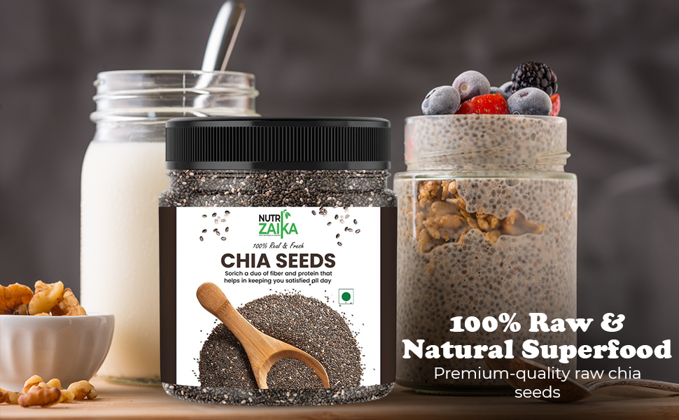 NUTRIZAIKA Raw Chia Seeds | Superfood for Weight Management & Energy 1kg