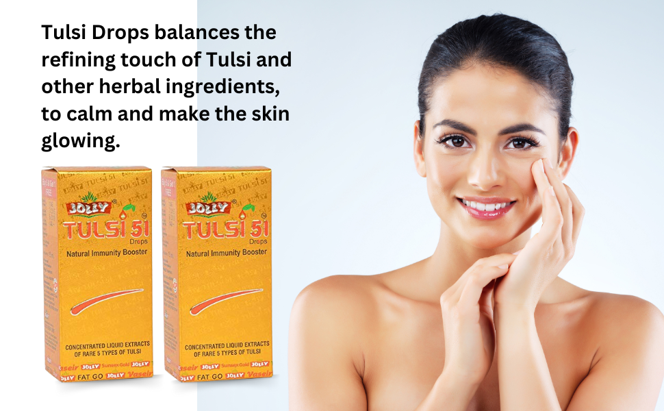 Jolly Tulsi 51 Drops Natural Immunity Booster (Light Gold)- 30 ml - Pack of 2