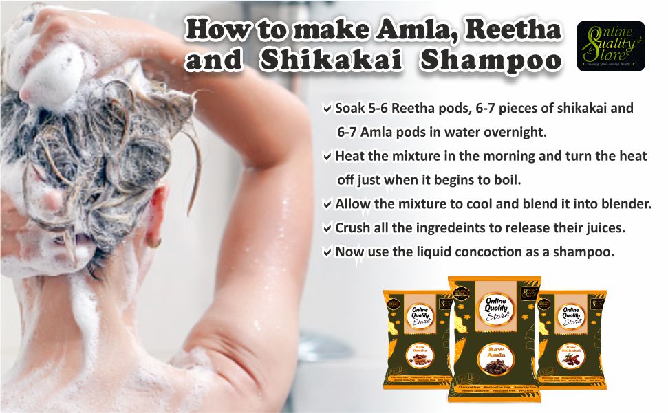 Online Quality Store Reetha Amla Shikakai Combo Raw Form - 600g | Aritha | Soapnuts (Sapindus Mukorossi) | Indian Gooseberry | Dried Shikakai, Acacia Concinna