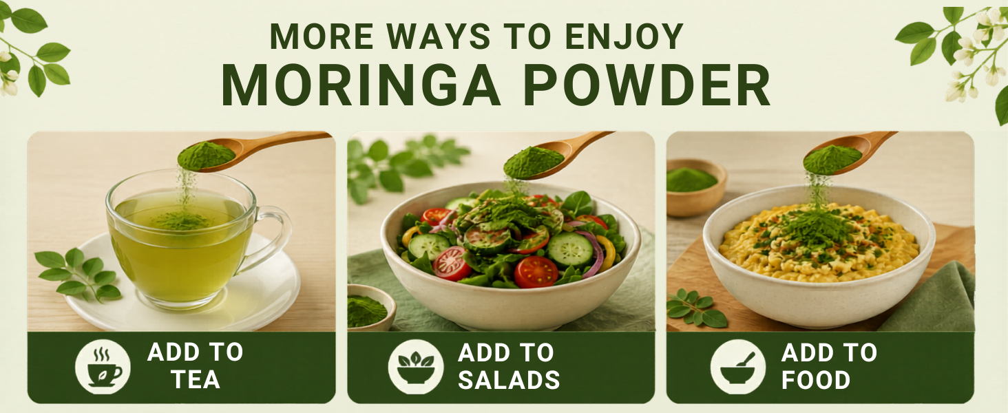 100% Certified Organic Moringa Powder - Moringa Oleifera - USDA Certified | Moringa Leaves Powder | Pure Drumstick Leaves Powder | Moringa Powder Organic | Vegan Superfood - 200g