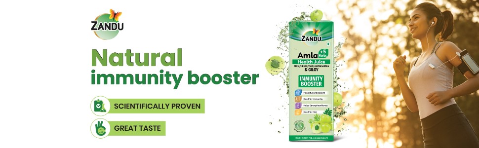 ZANDU HEALTH JUICE Amla + 5 Herbs Health Juice Ayurvedic Immunity Booster Powerful Antioxidant (1000ml)