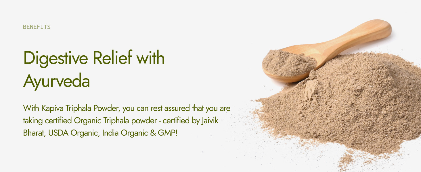 Kapiva Organic Triphala Powder 100g (Pack of 2) | Helps Relieve Constipation | Promotes Gut Health | Ayurvedic Digestive Support | Triphala Churna