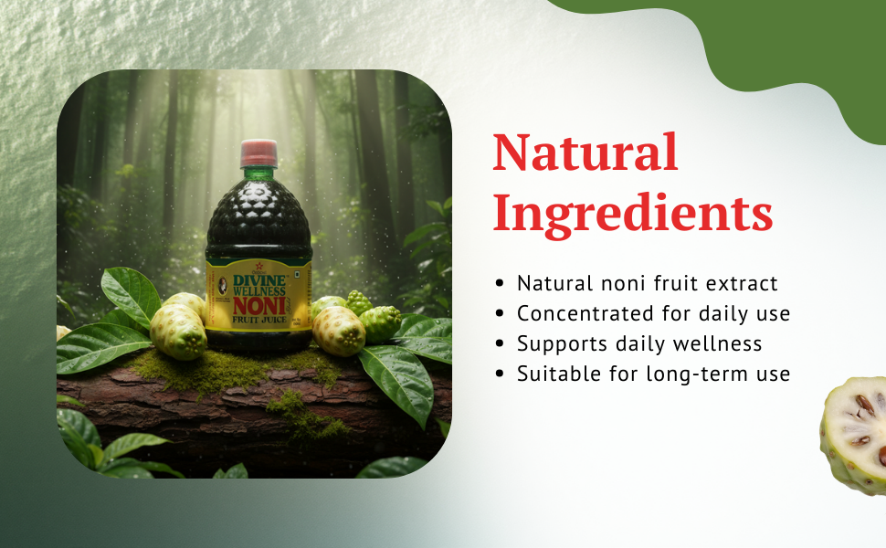 Divine Wellness Noni (400 ml) - Raw Unfiltered | Natural Detoxifier | No Additives | No Preservatives |Everyday Wellness Tonic